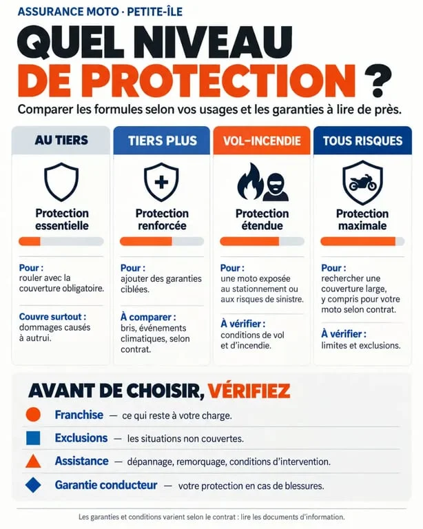 Devis d’assurance moto à Petite-Île : comparaison des formules et garanties