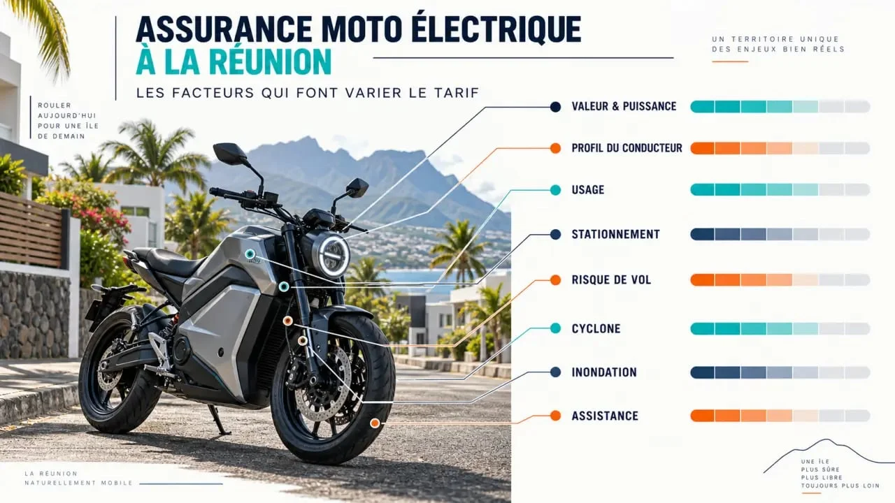 Facteurs du tarif d’une assurance moto électrique à La Réunion