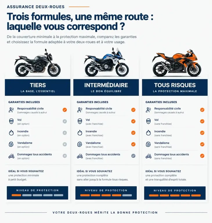 Comparatif des formules d'assurance deux-roues à La Réunion : tiers, intermédiaire et tous risques